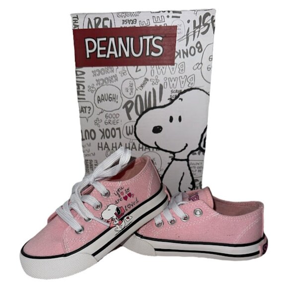 {Toddler} NWT and Box~ Peanuts Tennis Shoes/Sneakers~ Size 6~ Pink~ Snoopy (E) - Picture 1 of 5